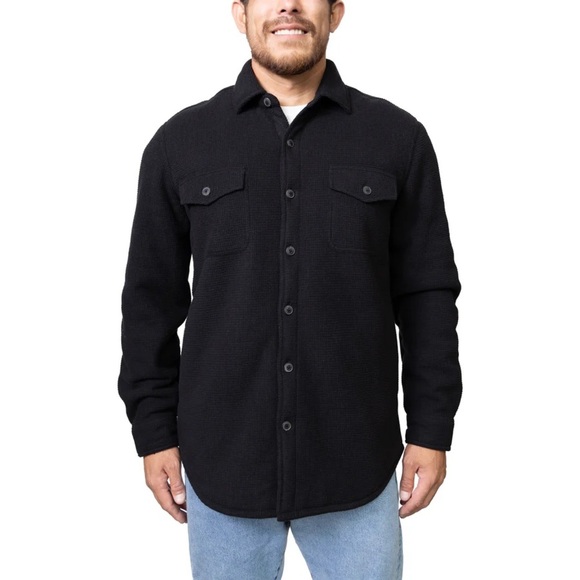 Freedom Foundry Gray Teton Sherpa Fleece Shirt Jacket Size Large - Picture 1 of 12